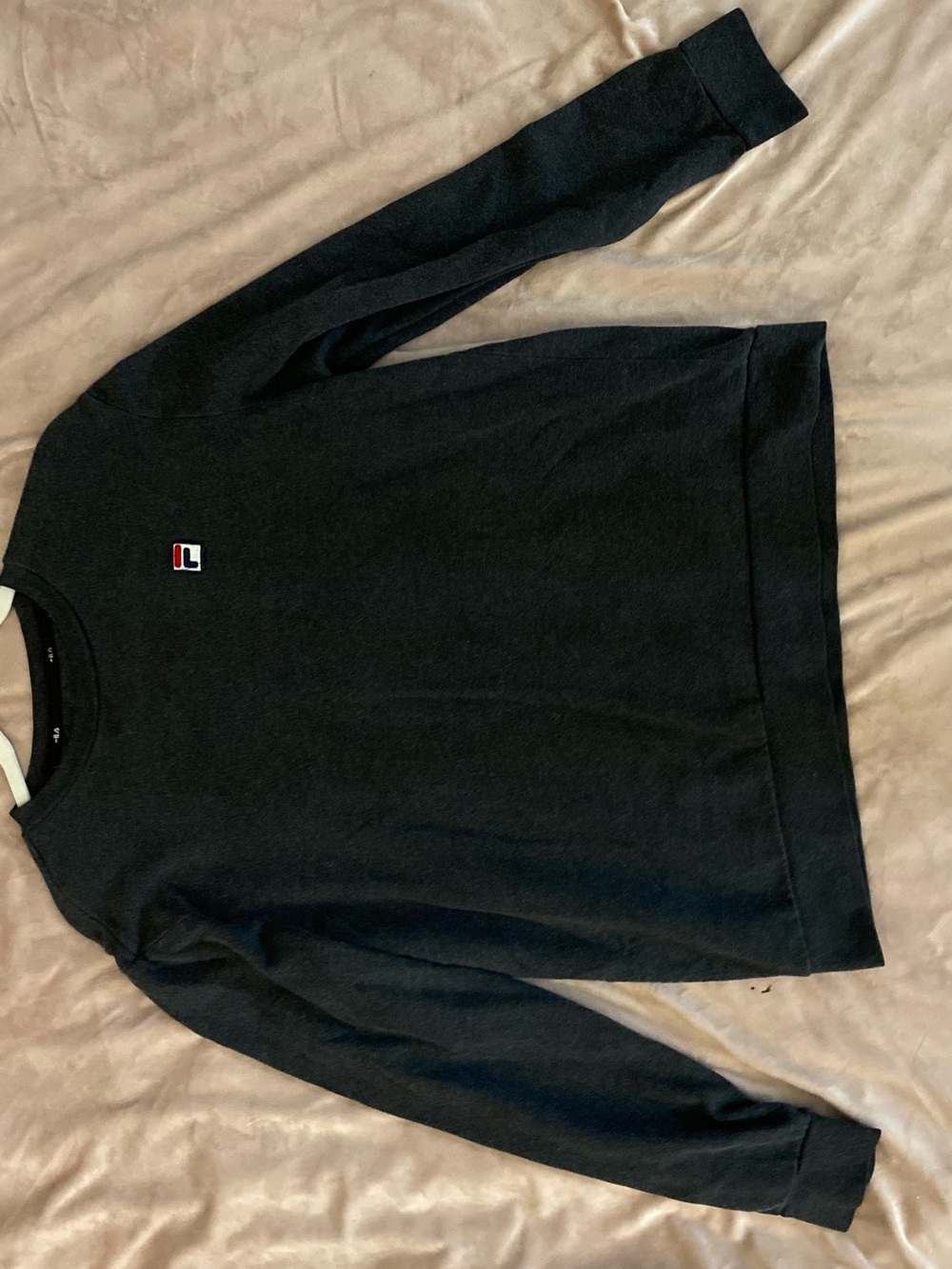 Fila Black Crewneck Sweatshirt with Small Chest Logo